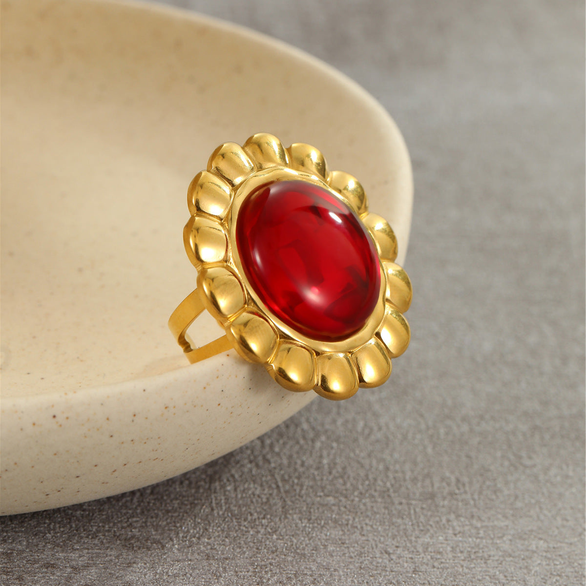 Wholesale  Stainless Steel Ring Retro Light Luxury Ring Jewelry