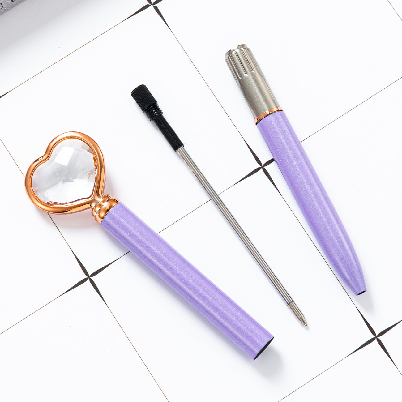 Wholesale Love Diamond Pen Heart Shaped Ballpoint Pen ACC-PN-HuaHao019