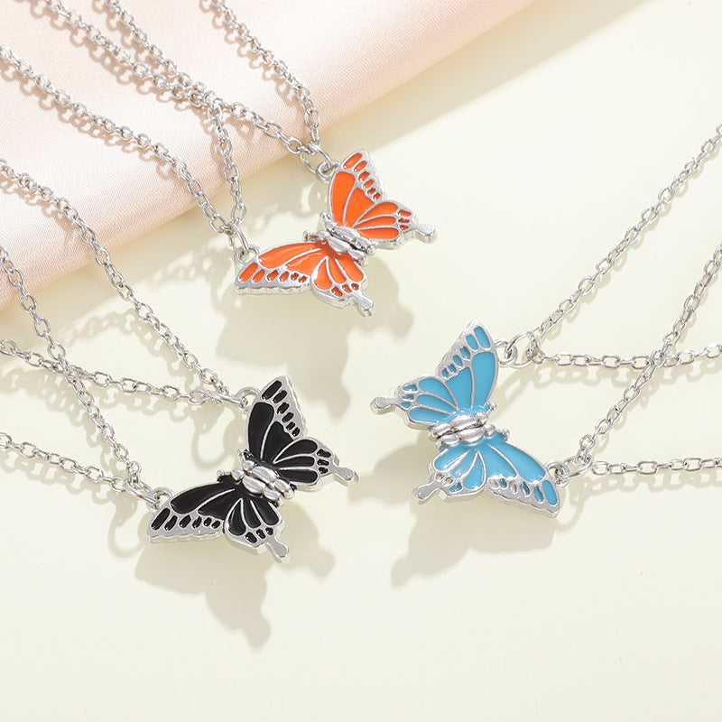 Wholesale  Friends Color Butterfly Friendship Magnetic Necklace