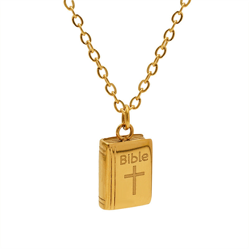 Wholesale Stainless steel square cross necklace