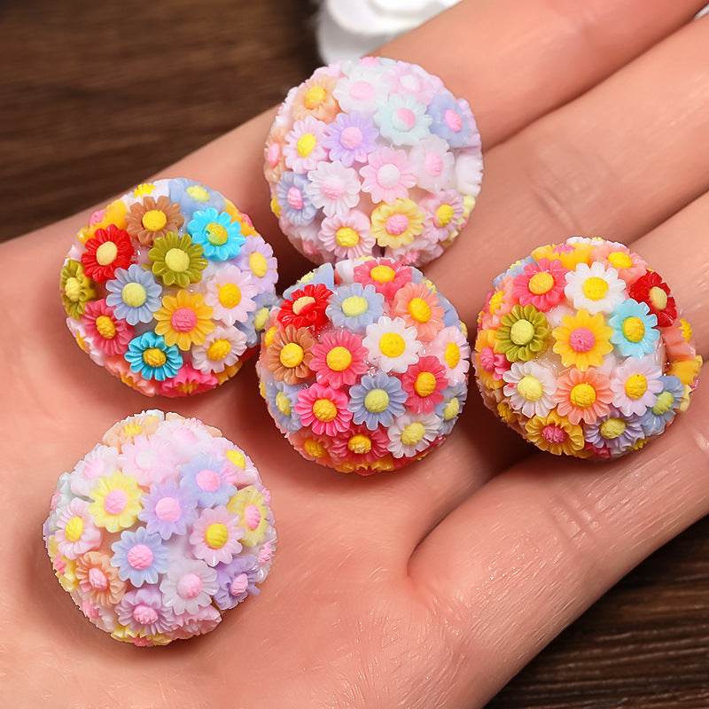 Wholesale 10PCS DIY Acrylic Flower Ball Balls ACC-BDS-LinG001