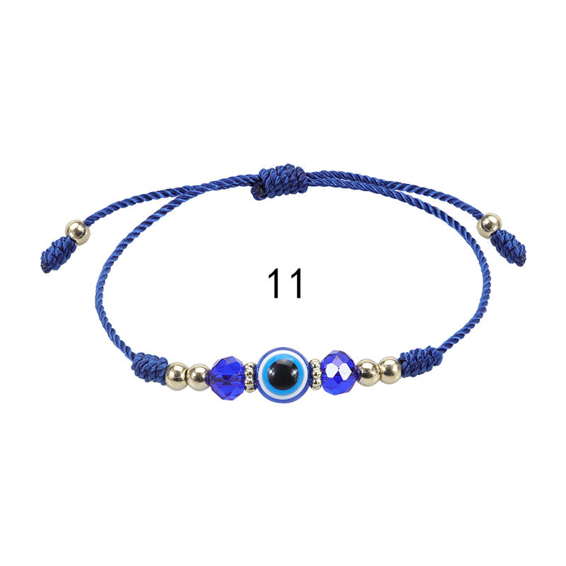 Wholesale Evil Eye Bracelet Crystal Beaded Bracelet Adjustable Braided Bracelet