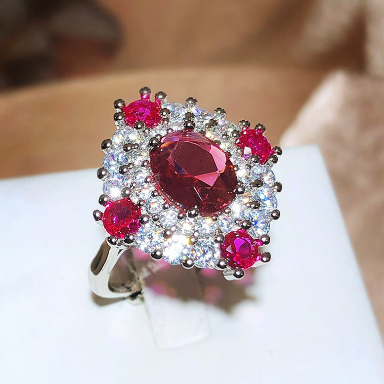 Wholesale  artificial pigeon red blood gem ring