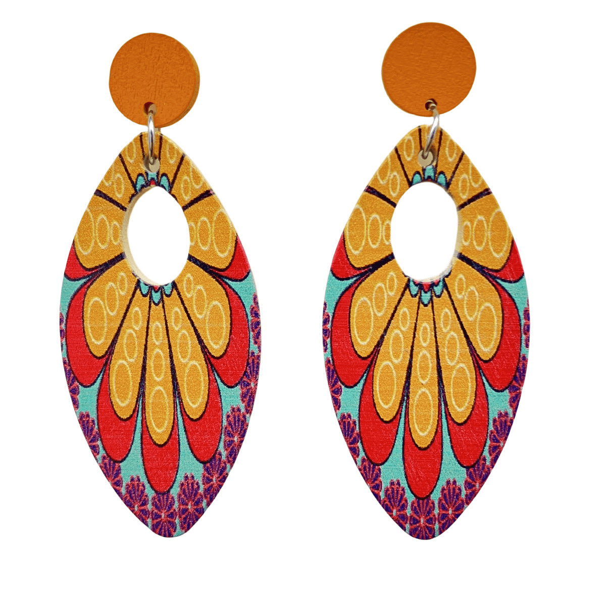 Wholesale Boho Vintage Oval Wooden Earrings ACC-ES-FX001