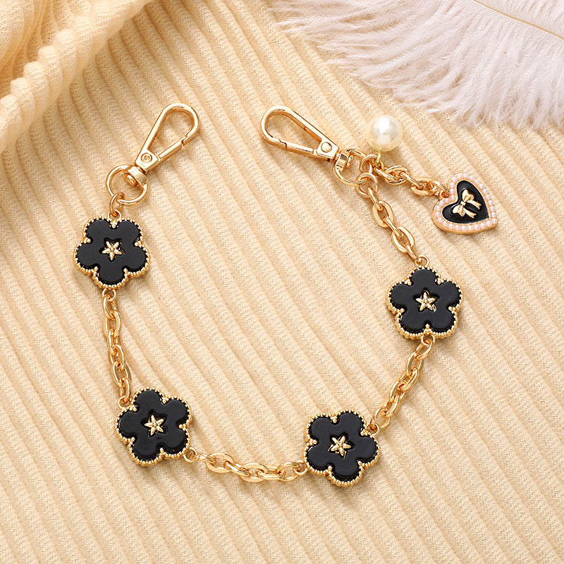 Wholesale Acrylic Five Leaf Clover Metal Keychain Chain Keychains ACC-KC-GeLian001