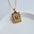Wholesale Stainless Steel Letter Square Brand Pendant Plated 18K Necklace