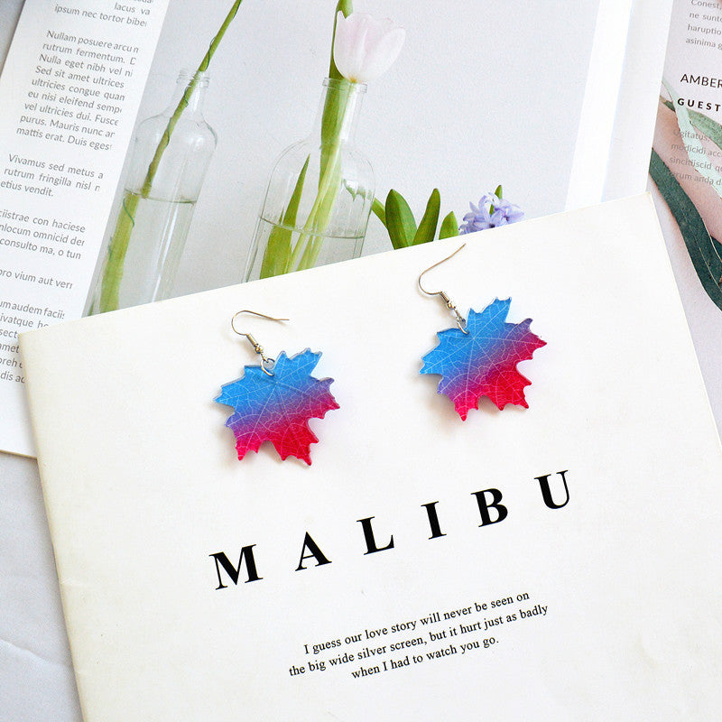 Wholesale Summer Natural Leaf Earrings Forest Style Earrings Acrylic Earrings ACC-ES-XN022