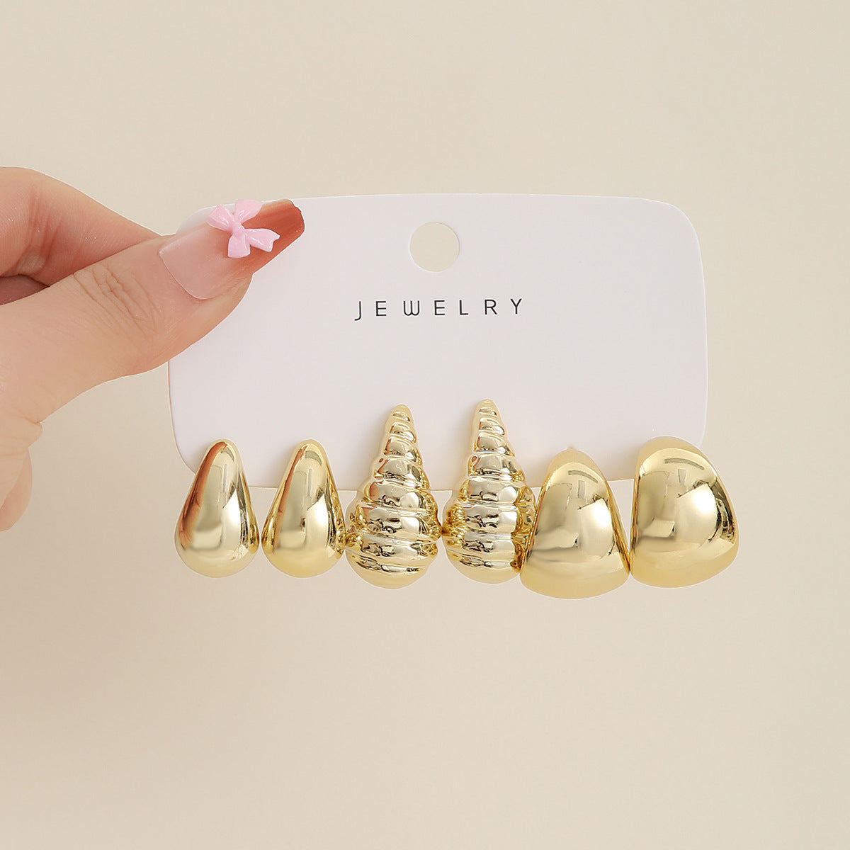 Wholesale  Gold Plated Ring Teardrop Earrings