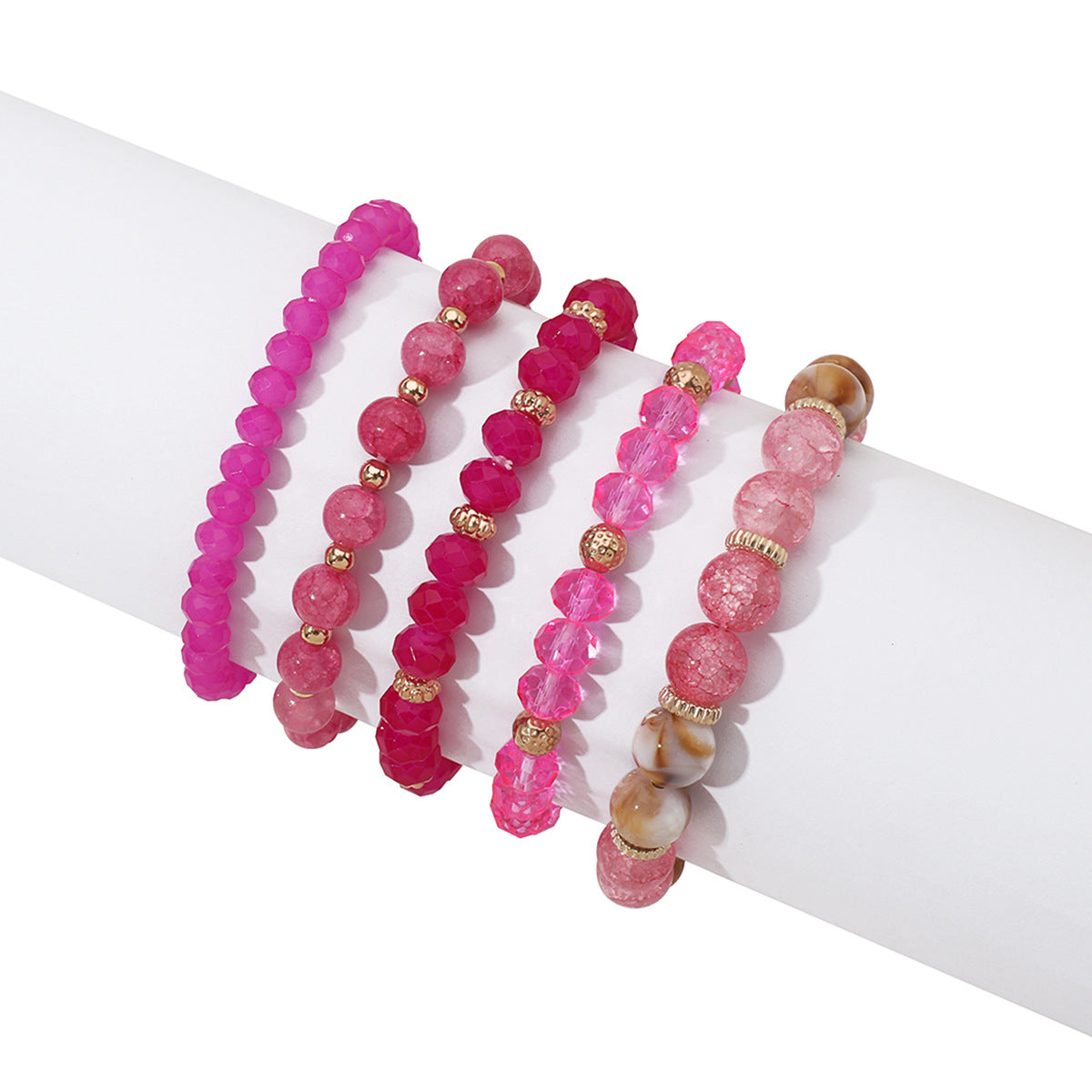 Wholesale  Bohemian Rice Bead Bracelet Contrast Color Overlapping Bracelet suit