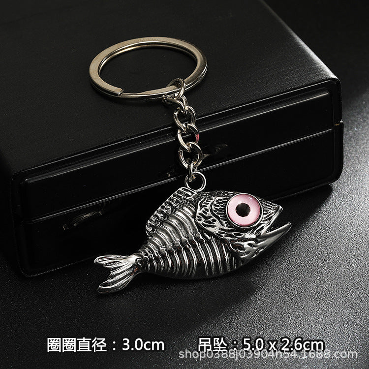 Wholesale Stainless steel spike cross eagle keychain  metal pendant