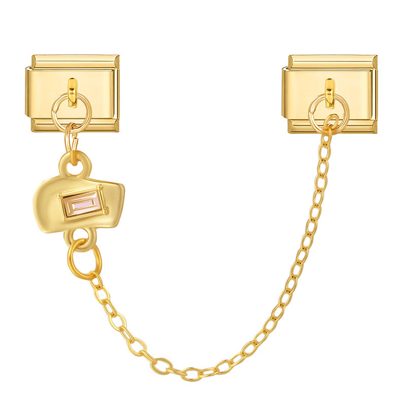 Wholesale Italian Charm Bracelet 9mm DIY Splicing Double Pendant Stainless Steel Composable Bracelet