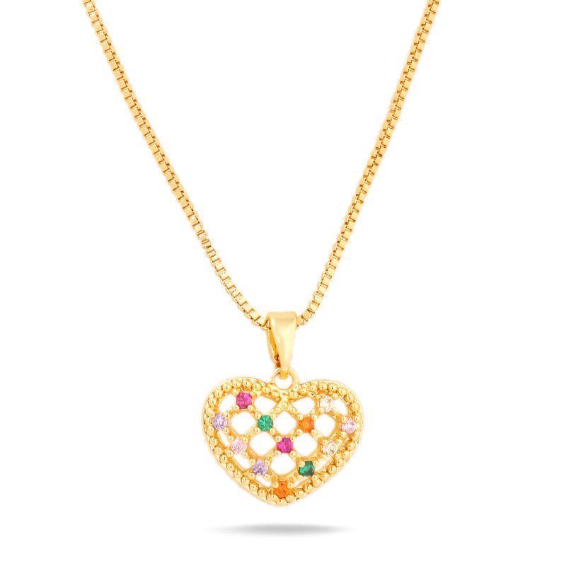 Wholesale Vintage Double Pendant Layering Necklace,  Copper Zircon Gold Plated,  Fashion Jewelry Accessory for Everyday Wear