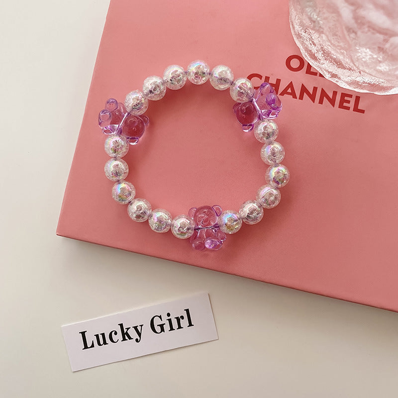 Wholesale cute crystal bear pearl hairband