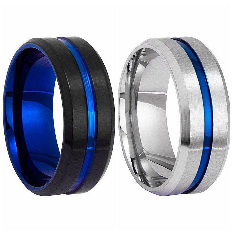 Wholesale  stainless steel men's electroplating two-color ring