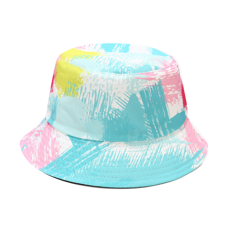 Wholesale  Tie-dye Fisherman Hat Children's Outdoor Sunscreen Double-sided Basin Hat Bucket Hat