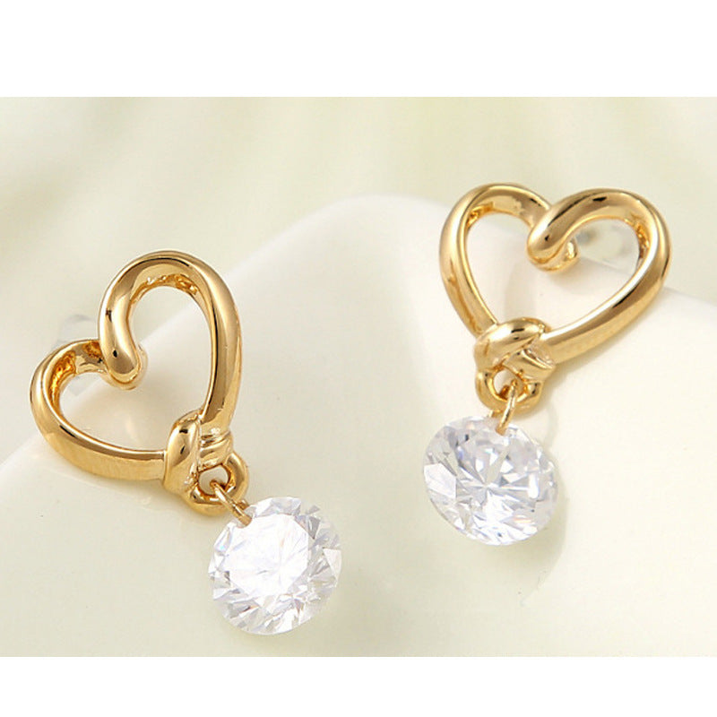 Wholesale  diamond-embedded geometric earrings
