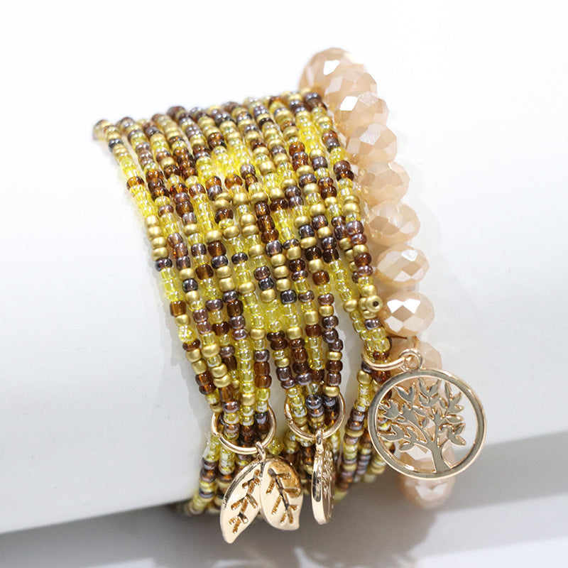 Wholesale Bohemian Multi-layered Tree of Life Rice Bead Bracelet ACC-BT-NaiHong012