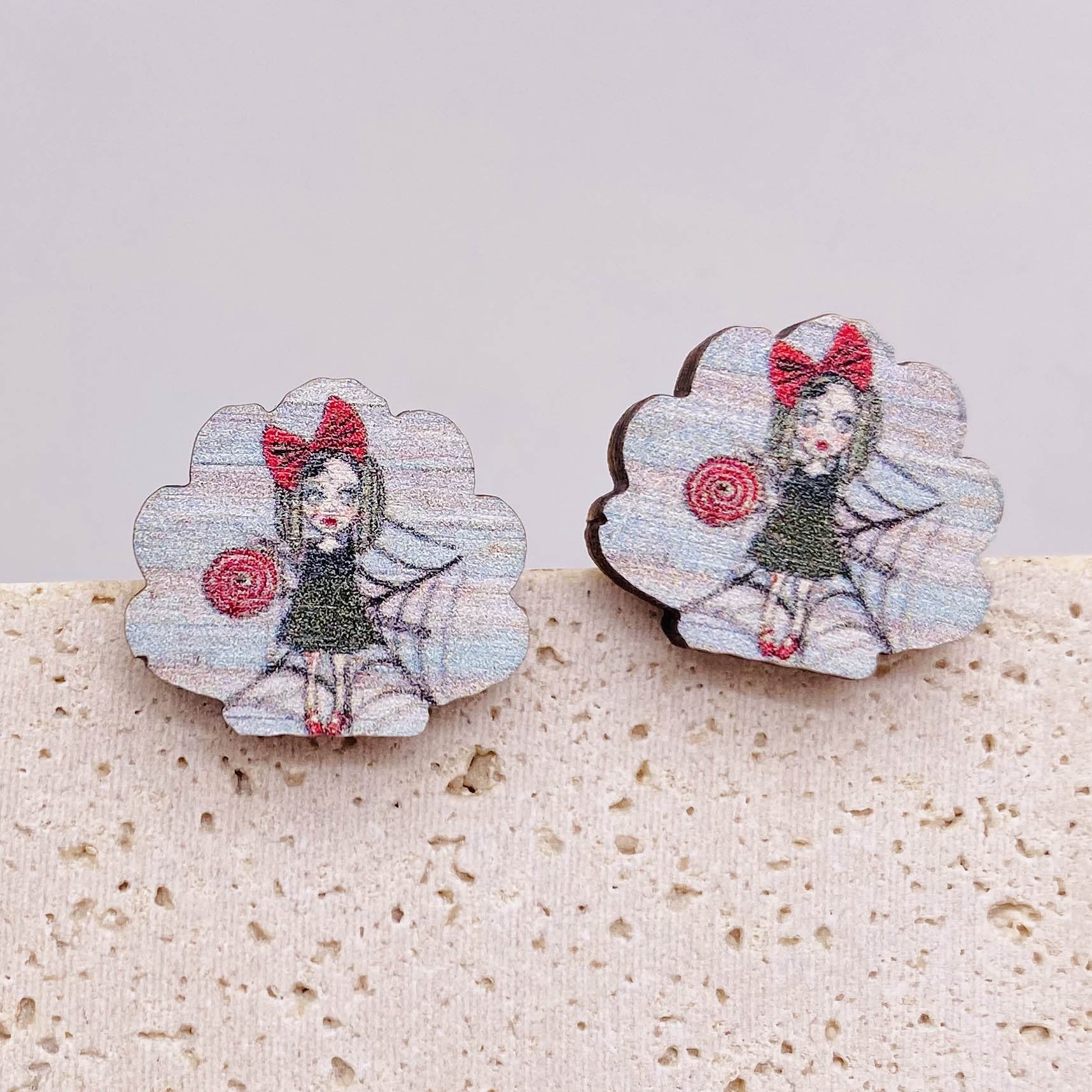 Boucles d'oreilles en bois fantômes de la citrouille en gros de la citrouille de citrouille