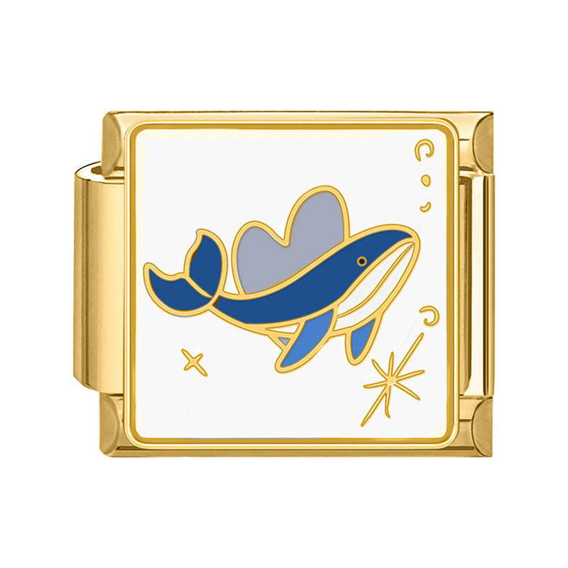 Wholesale Italian Charm Bracelet 9mm DIY Splicing Fashion Creative Pattern Stainless Steel Composable Bracelet