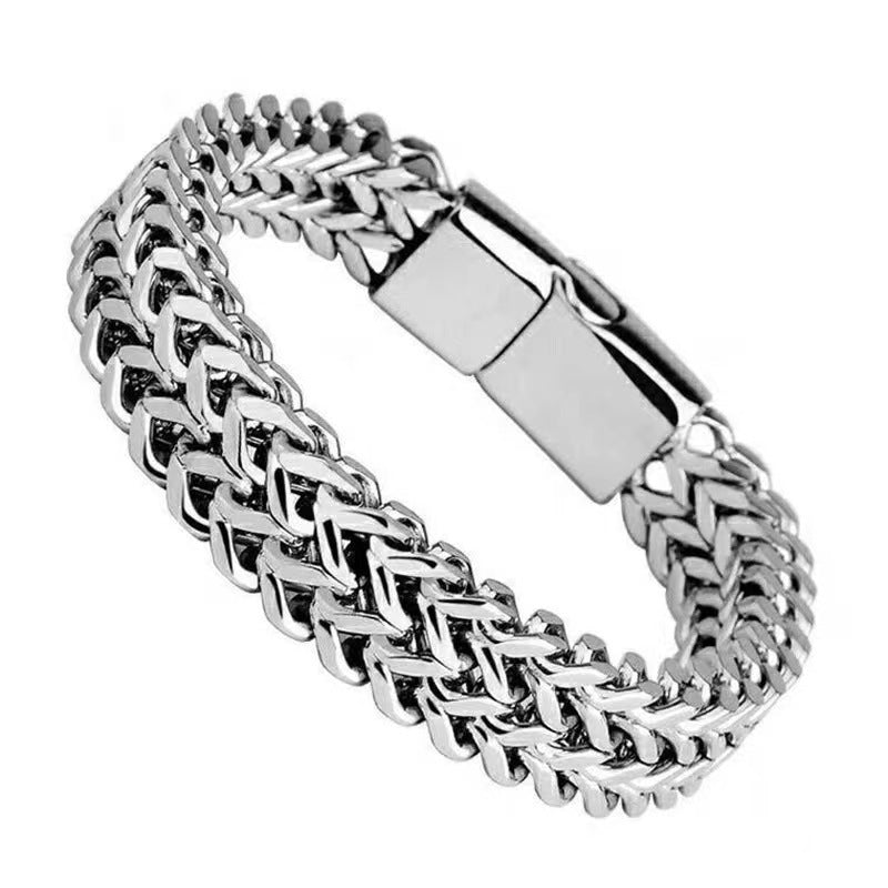Wholesale Titanium Steel Cuban Chain Bracelet Unisex Punk Hip Hop Jewelry Accessory Gift