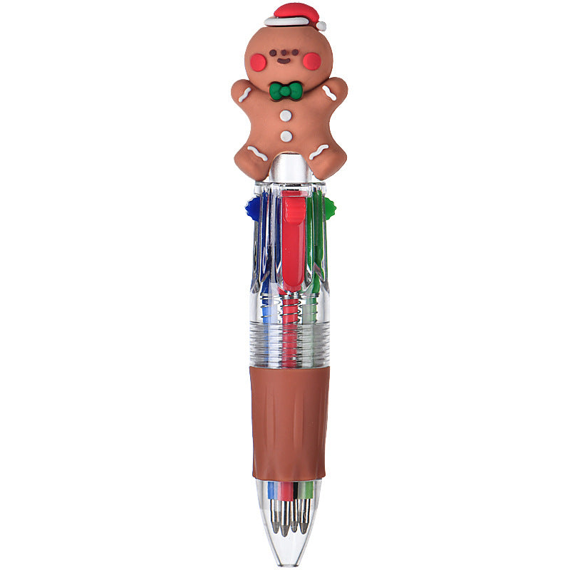 Wholesale Cute cartoon Christmas four-color ballpoint pen