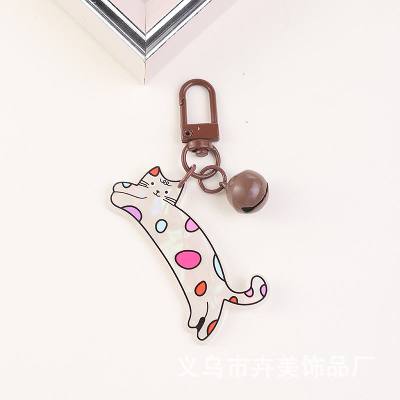 Wholesale Acrylic cat bell keychain
