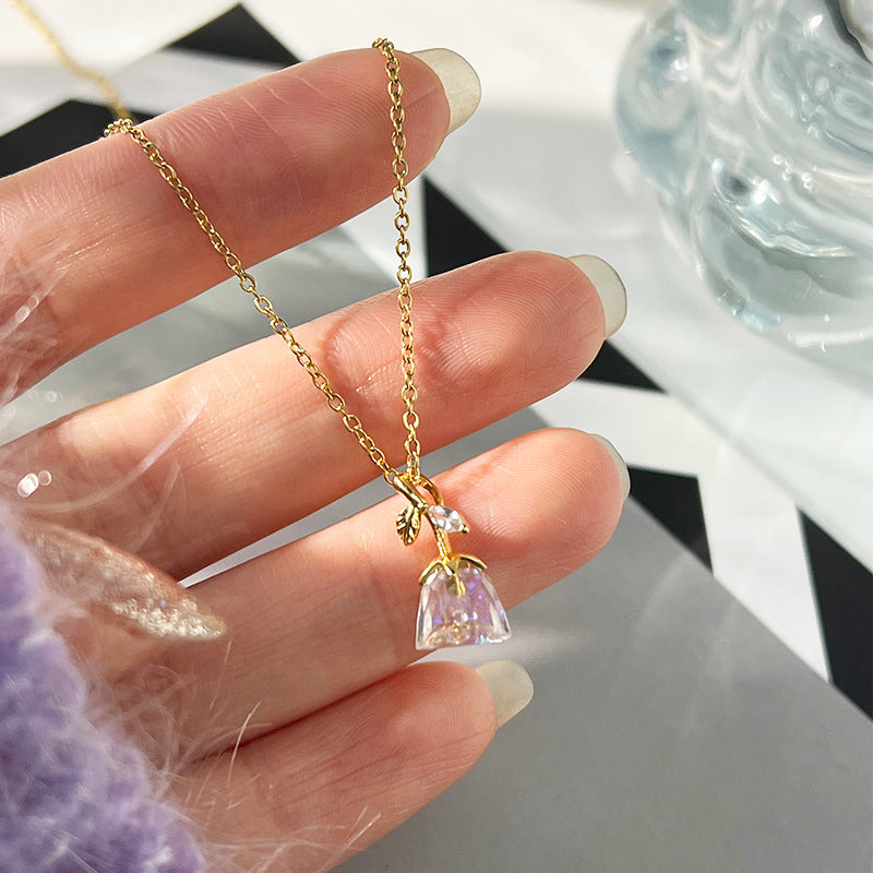 Wholesale Fluorescent Series Titanium Steel Necklace Clavicle Chain Choker Necklace ACC-NE-Panshi005