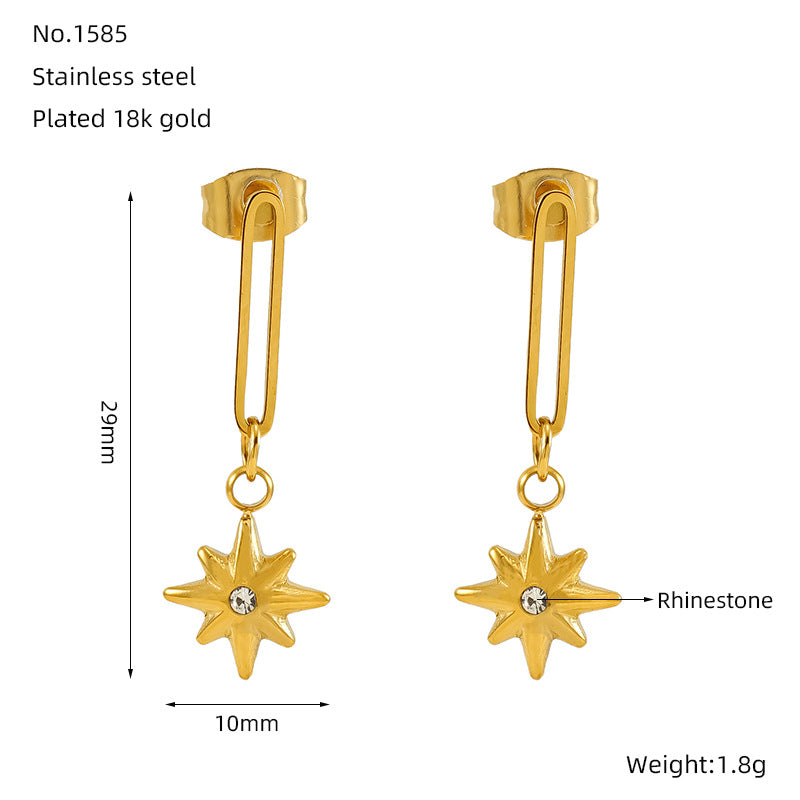 Wholesale Eight-pointed Star Earrings ACC-ES-ZhongYao015