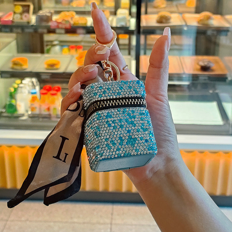 Wholesale Mini Rhinestone Earphone Bag, Zero Wallet, Light Luxury Style Keychain ACC-KC-JY001