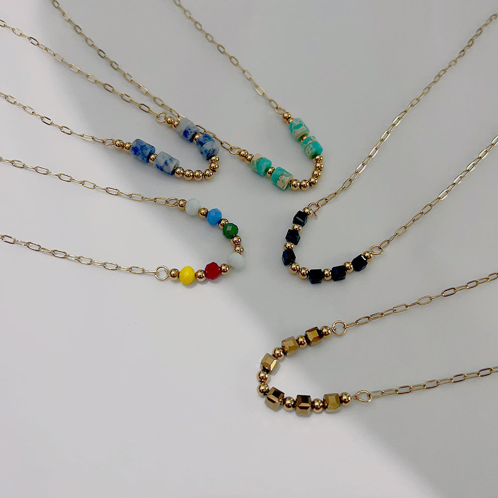 Wholesale Bohemian Bull Head Pendant Stainless Steel Natural Stone Necklaces ACC-NE-Youbi003