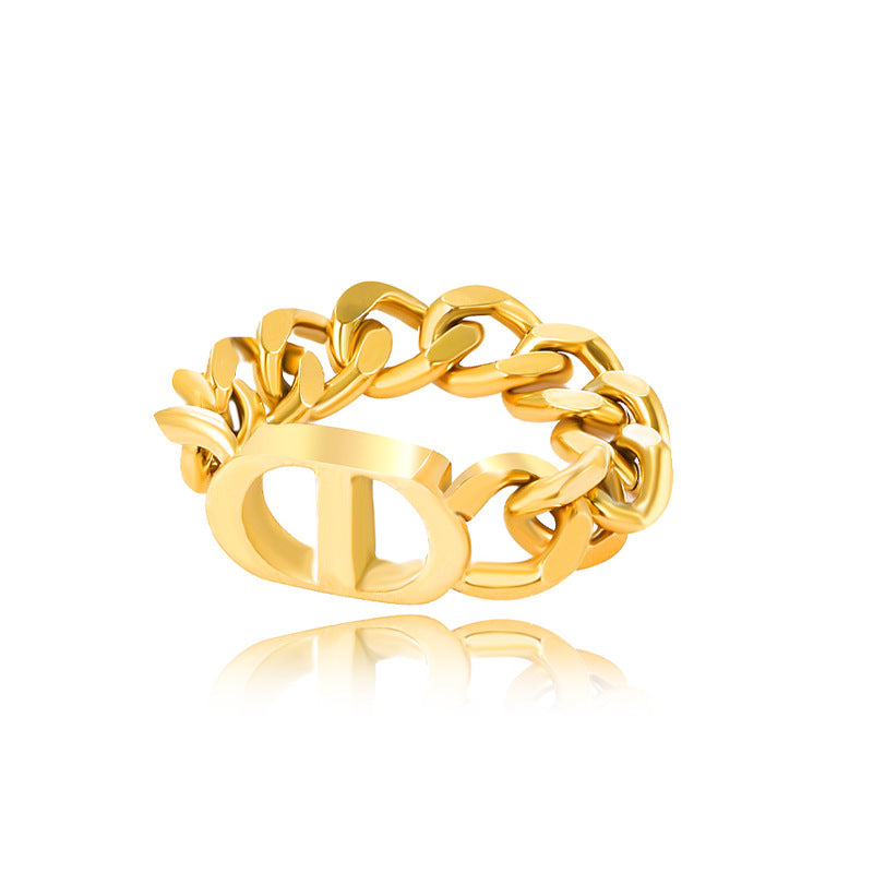 Wholesale  titanium steel jewelry set CD necklace bracelet ring