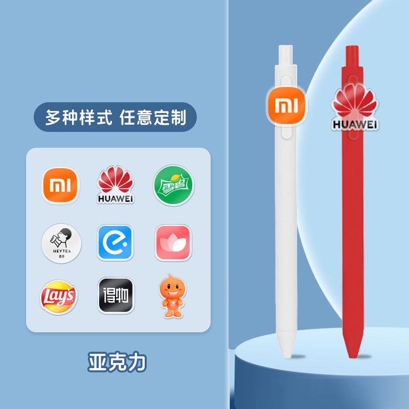 Wholesale Business office stationery gel pen custom printable LOGO custom acrylic latex sticker pen