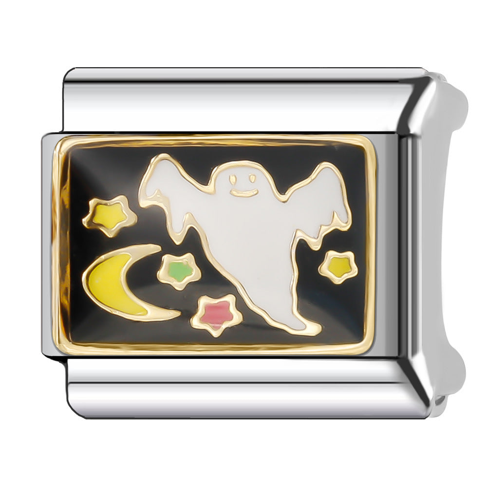 Wholesale Italian Charm Bracelet 9mm DIY Splicing Halloween Series Stainless Steel Composable Bracelet