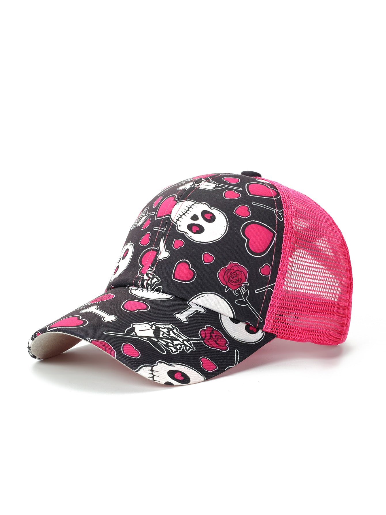 Wholesale Trendy Peony Digital Print Baseball Cap Wide Brim Sun Hat Fashion Accessory Boutique Gift