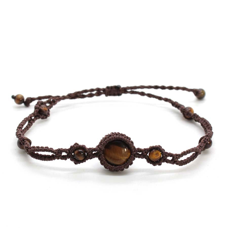 Wholesale Handmade Natural Amethyst Crystal Round Bracelet Adjustable Woven Wrap Beaded Jewelry For Everyday Wear Fashion Accessory