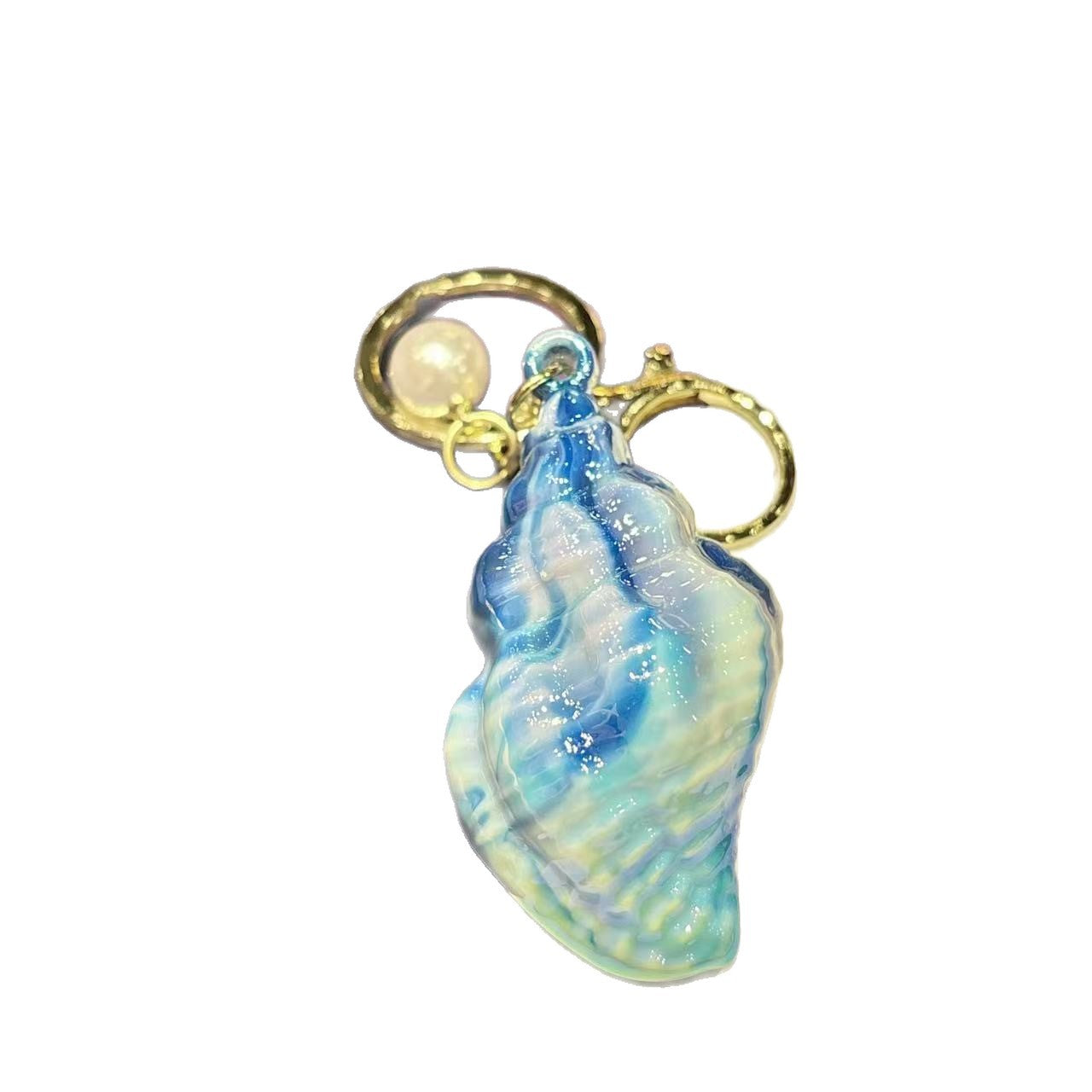 Wholesale Creative Colorful Acrylic Conch Keychain  Pendant Cute Car Keychain