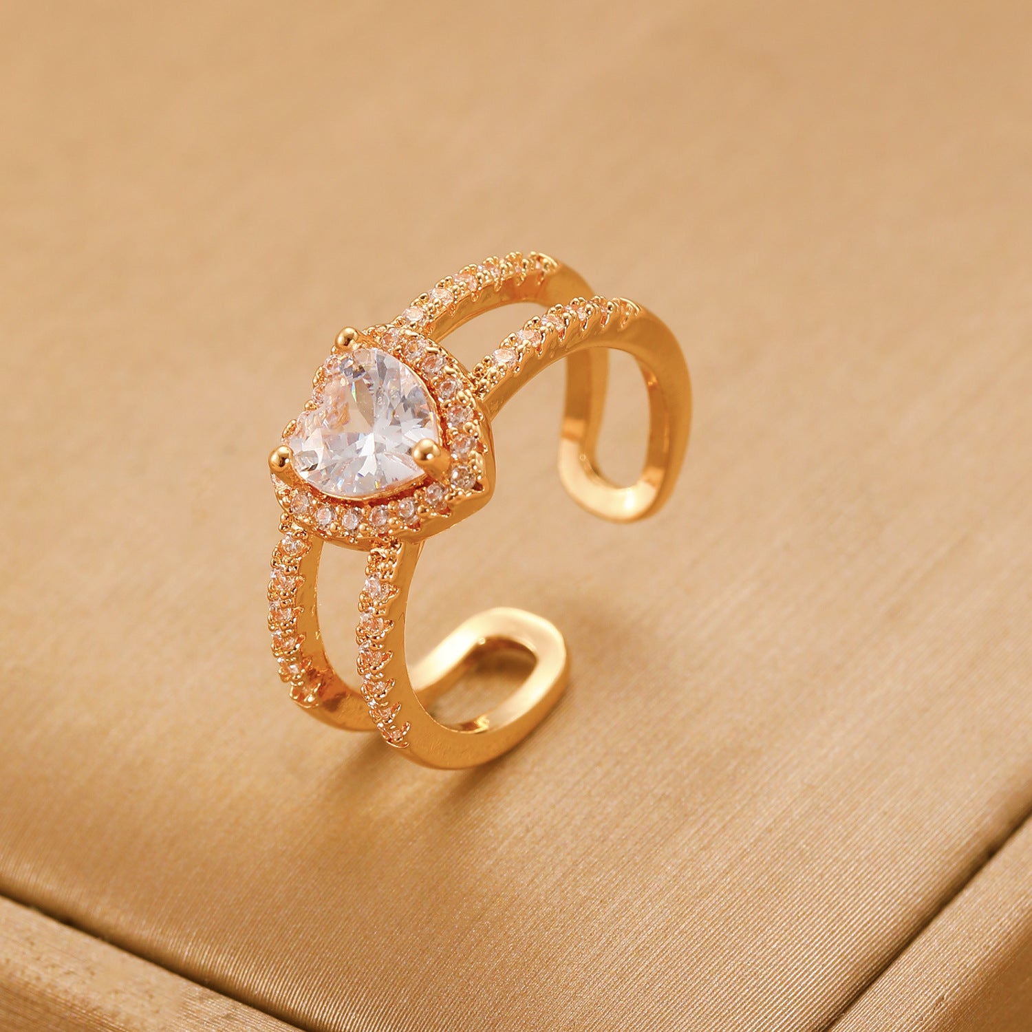 Wholesale  Light Luxury  Love Ring  Open Finger Ring