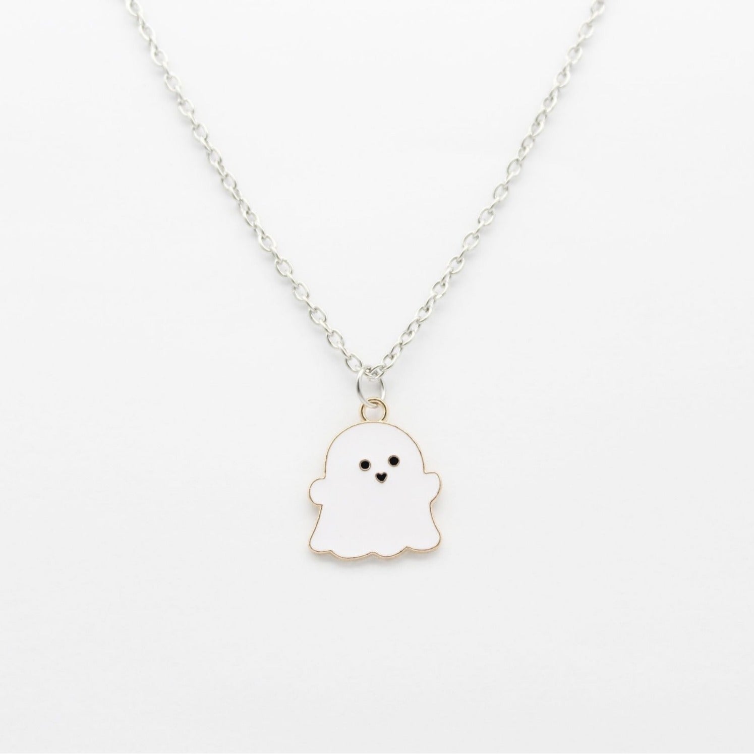 Wholesale Halloween Cartoon Black and White Ghost Necklaces ACC-NE-Xunru001