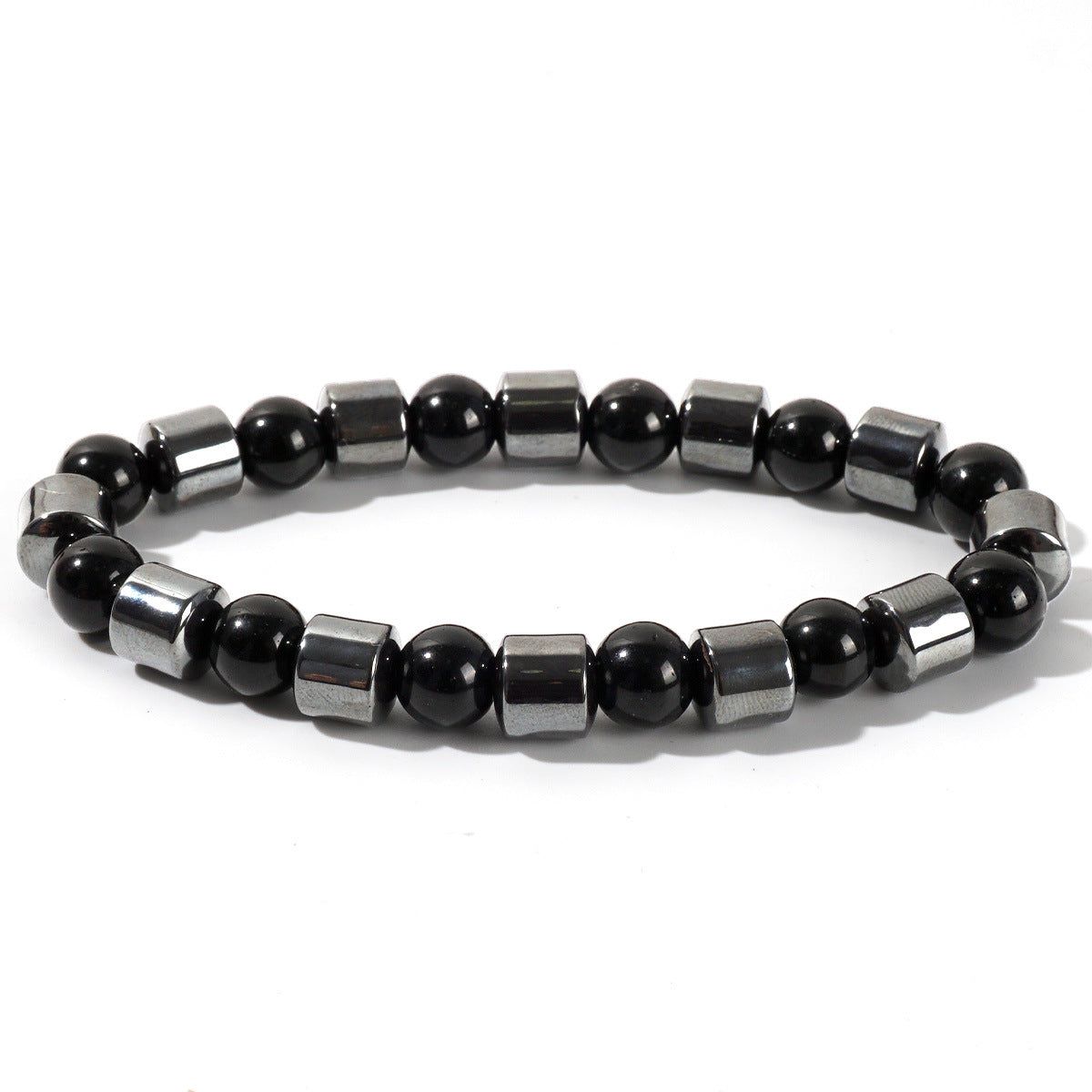 Wholesale Red Tiger Eye Natural Stone Beaded Bracelet Geometric Couple Style Elastic Jewelry Gift