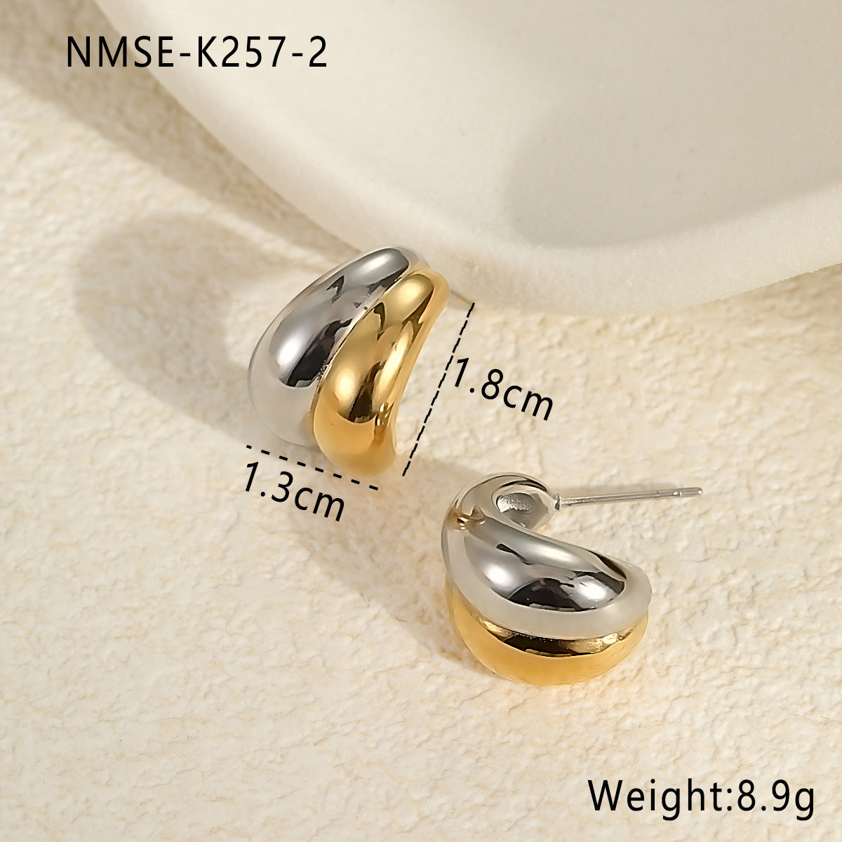 Wholesale geometric color matching stainless steel earrings