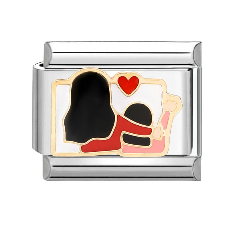 Wholesale Italian Charm Bracelet 9mm DIY Splicing Mother's Day Series Stainless Steel Composable Bracelet