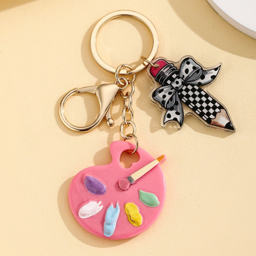 Wholesale Cute Paint Board Keychain Pendant