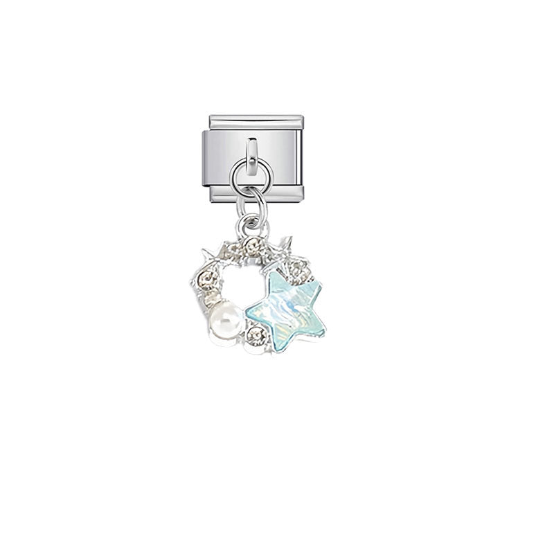 Wholesale Ocean Themed Italian Style DIY Pendant and Bracelet Kit Sweet Painted Stainless Steel Fashion Accessory for Everyday Wear