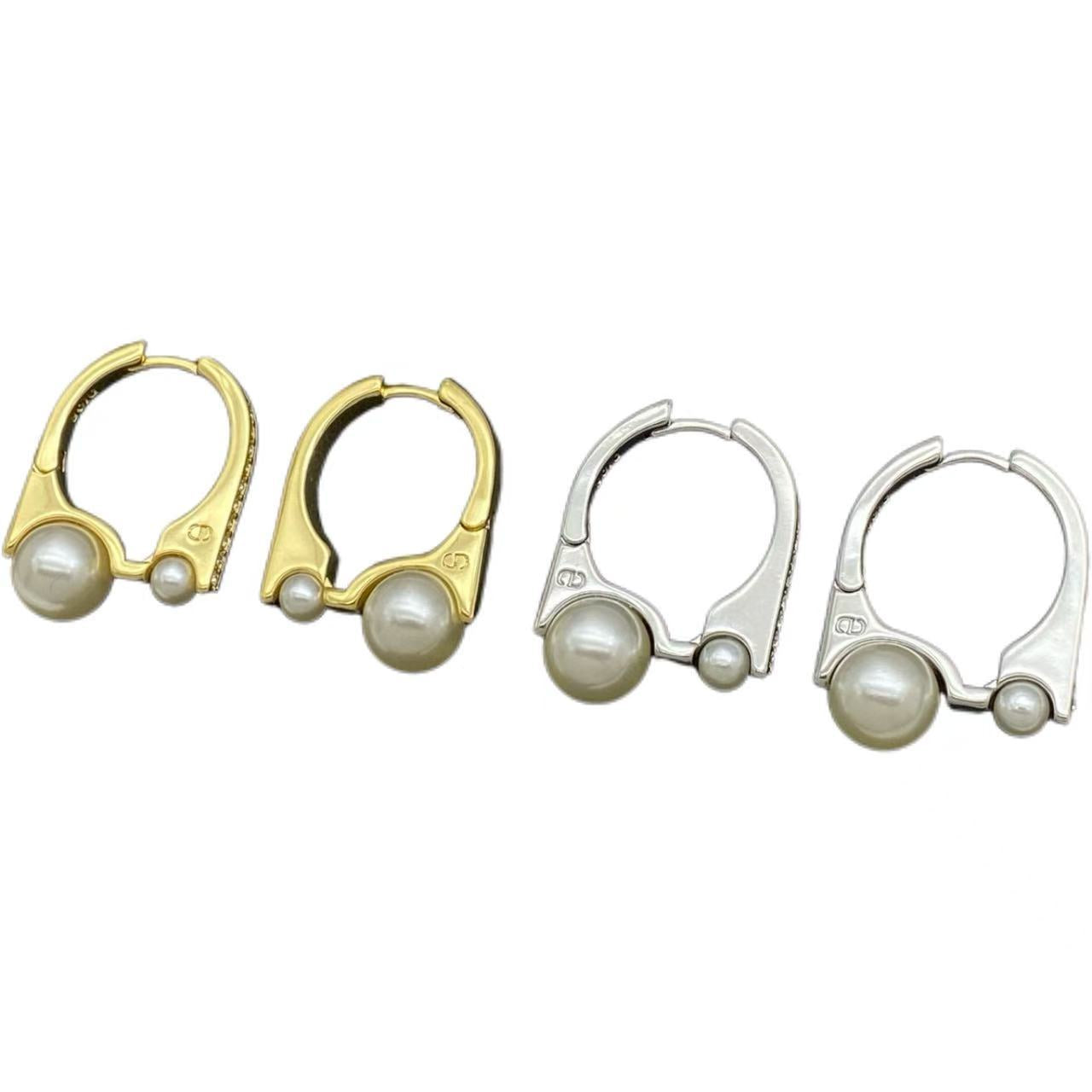 Wholesale Brass Man-made Pearl and Rhinestone Earrings ACCVIP