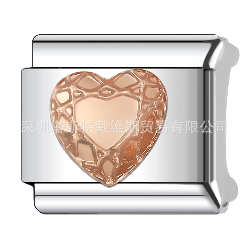 Wholesale 9mm Italian Charm Starter Bracelets DIY square Single Section Creative Stainless Steel Composable Bracelet