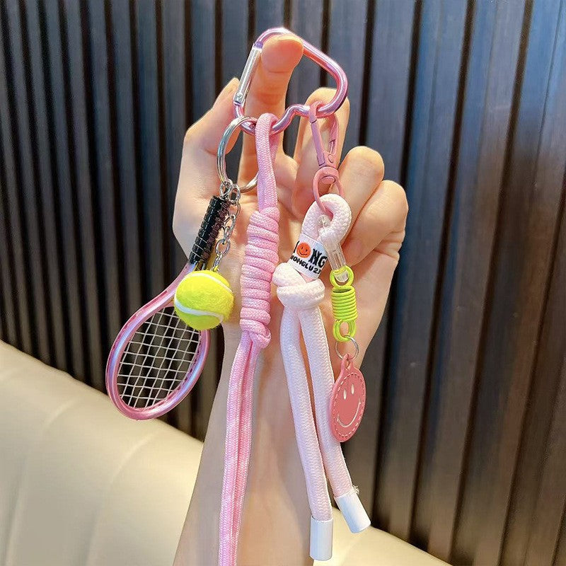 Wholesale Acrylic Tennis Tassel Keychain - Trendy Car Key Accessory for Everyday Use