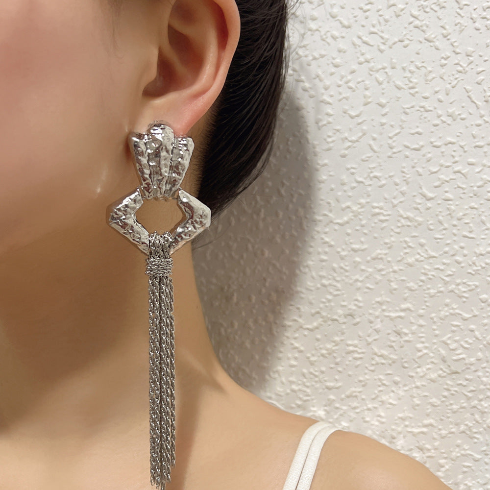 Wholesale Tassel Braided Alloy Earrings