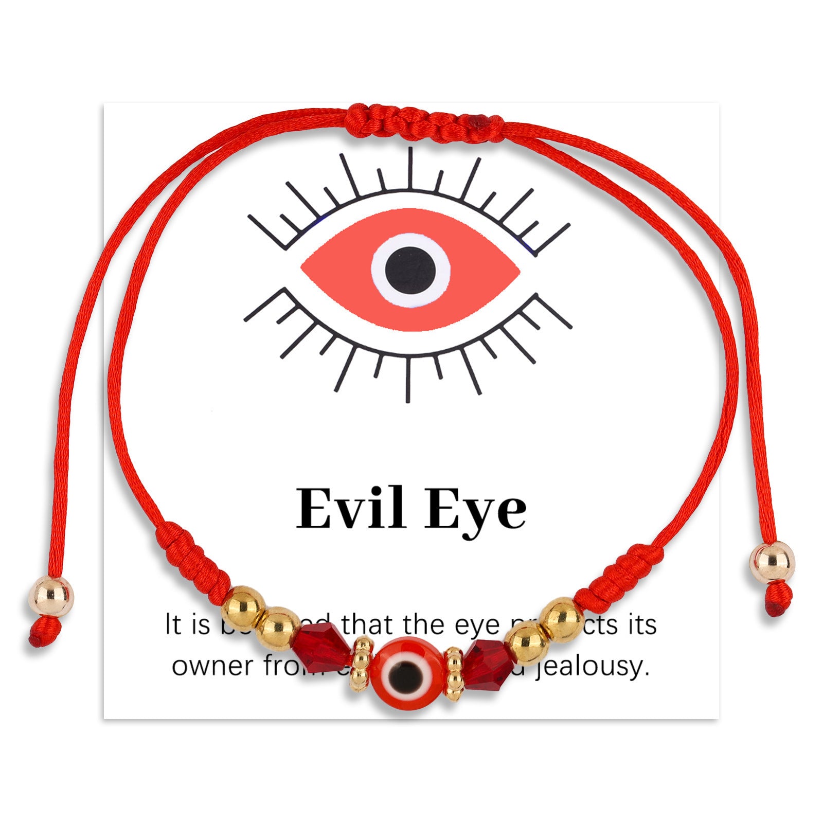 Wholesale Handmade Evil Eye Adjustable Braided Couple Bracelet Dark Blue Geometric Bead Jewelry Accessory Everyday Gift