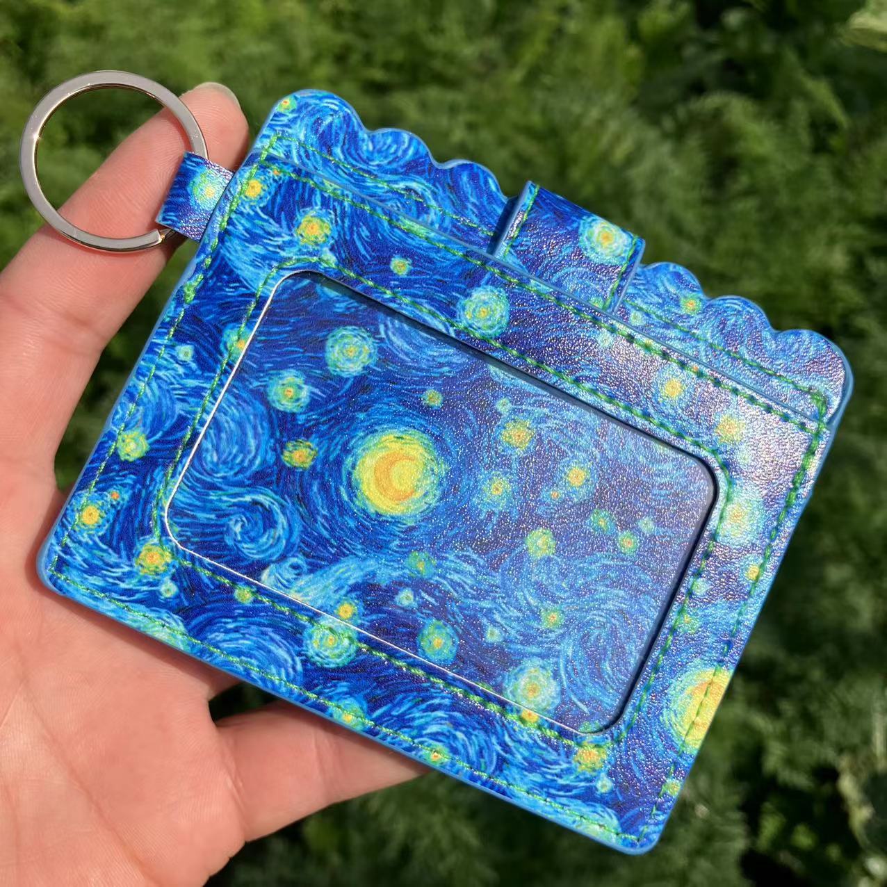 Wholesale Western Style Leopard Plaid Flower Card Holder Keychain ACC-KC-QiuXue001