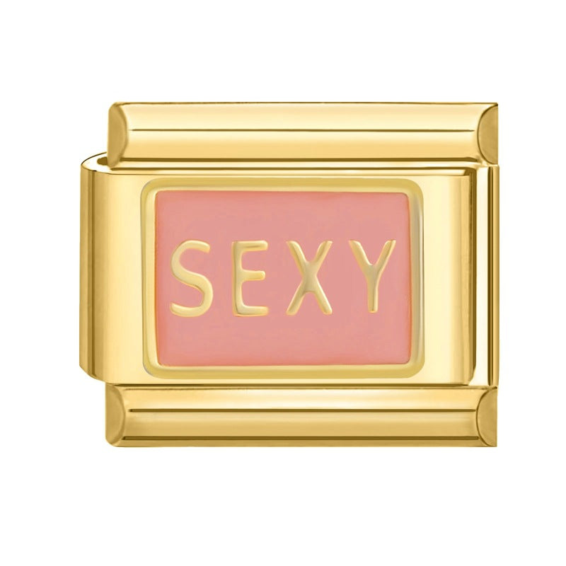 Wholesale Italian Charm Bracelet 9mm DIY Splicing Removable Stainless Steel Gold Bottom Retro Composable Bracelet